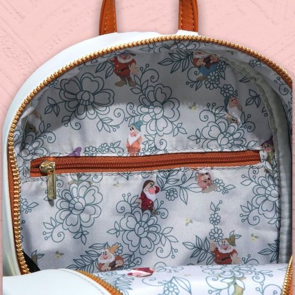 Loungefly Disney Snow White and the Seven Dwarfs Floral Mini Backpack - Picture 4 of 5